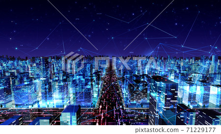 數字城市城市網絡大數據技術通信大樓建築3D圖 71229177