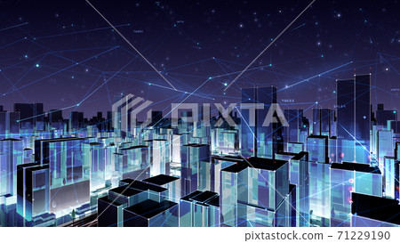 Digital City / Town Network Big Data Technology Communication Building Building 3D Illustration Digital City / Town Network Big Data Technology Communication Building Building 3D Illustration 71229190