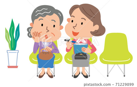 Elderly person flail medical examination interview middle-aged woman illustration 71229899