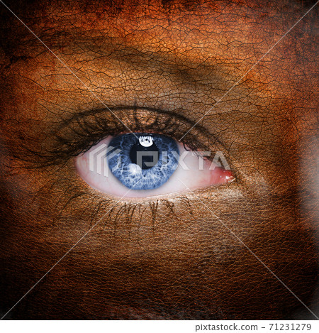 Textured human face close up Textured human face close up 71231279