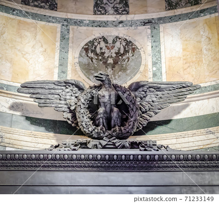 An ancient symbol of Imperial Rome, an eagle with outstretched wings, in the Pantheon temple 71233149