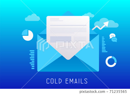 Cold Emails flat vector illustration Cold Emails flat vector illustration 71235565
