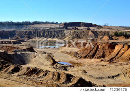 Aerial view of a mining sand pit 71236576