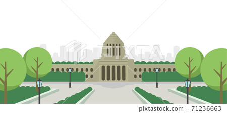Front illustration of the Japanese Diet Building Front illustration of the Japanese Diet Building 71236663