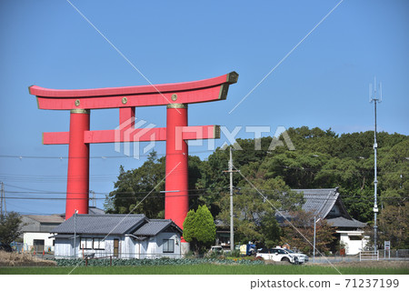 婚姻的發祥地大島神社的大鳥居 婚姻的發祥地大島神社的大鳥居 71237199