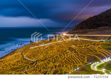 Wajima, Japan at Shiroyone Senmaida Rice Terraces 71237338