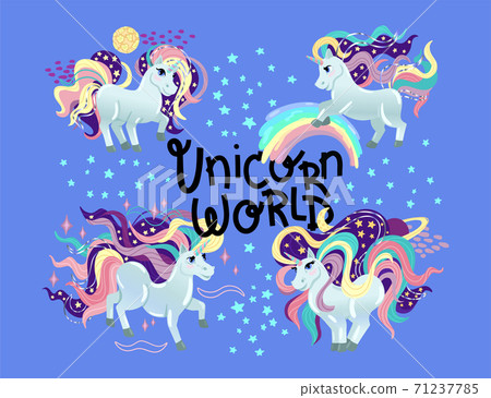 Unicorns collection. Vector illustration of... - Stock Illustration  [71237785] - PIXTA