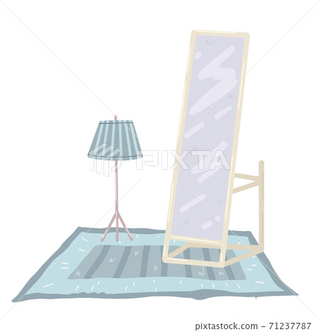 Full Length Mirror On Carpet And Floor Lamp Stock Ilration 71237787 Pixta Stock Ilration 71237787, Hygge Floor Lamp