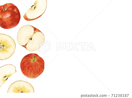 蘋果背景素材複製空間水彩風格插畫 71238187