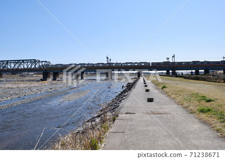 Kanagawa Prefecture Matsuda Sakawa River Odakyu Line passing Kanagawa Prefecture Matsuda Sakawa River Odakyu Line passing 71238671