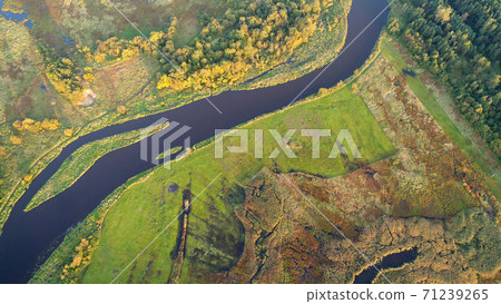 Aerial wiev of natural river Aerial wiev of natural river 71239265
