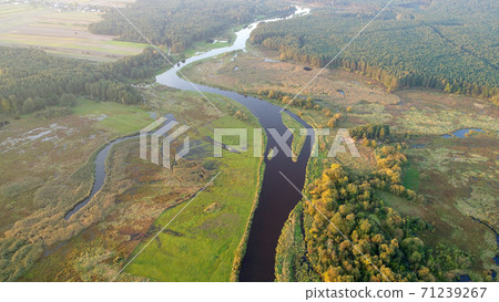 Aerial wiev of natural river Aerial wiev of natural river 71239267