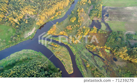 Aerial wiev of natural river Aerial wiev of natural river 71239270