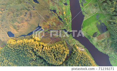 Aerial wiev of natural river Aerial wiev of natural river 71239271