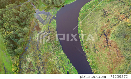 Aerial wiev of natural river Aerial wiev of natural river 71239272