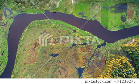 Aerial wiev of natural river 71239273