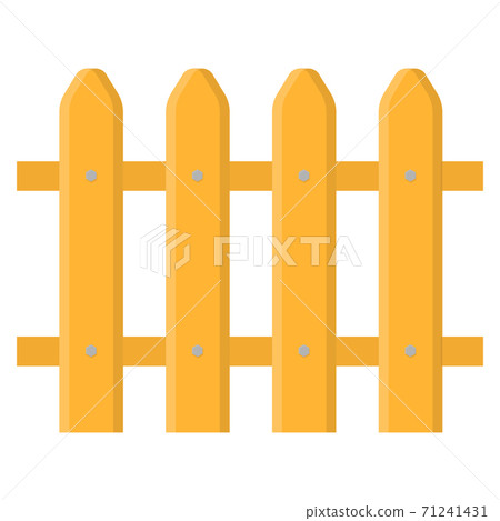Wooden fence isolated on white background. Gardening decor. Vector illustration in cartoon style for your design. 71241431
