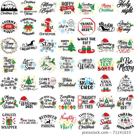 Set of Christmas quotes. Holiday vector illustration Set of Christmas quotes. Holiday vector illustration 71241833