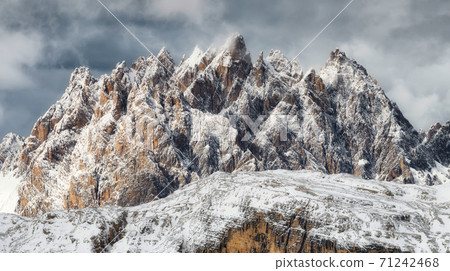 Mountain panorama in Dolomite Alps, Italy. Beautiful natural landscape in Italy mountains.  71242468
