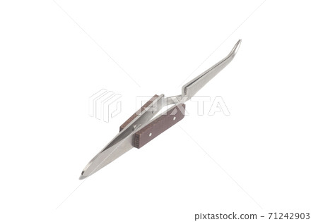 Jeweler tweezers, isolated on white background Jeweler tweezers, isolated on white background 71242903