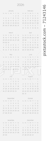 Monthly calendar of year 2026 Monthly calendar of year 2026 71243146