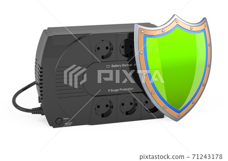 Uninterruptible power supply UPS, 3D rendering 71243178