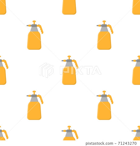 Seamless pattern with cartoon garden sprayer on white background. Gardening tool. Vector illustration for any design. Seamless pattern with cartoon garden sprayer on white background. Gardening tool. Vector illustration for any design. 71243270