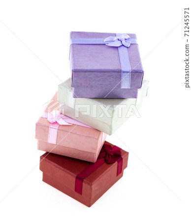 gift boxes on white isolate purple, red and light green and pink gift boxes on white isolate purple, red and light green and pink 71245571