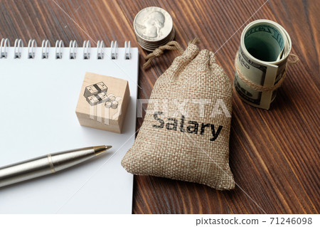 Salary concept for work in a cloth bag 71246098