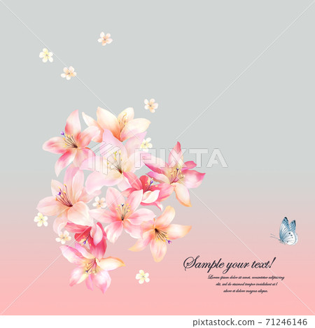  色彩豐富的花卉素材組合和設計元素 71246146