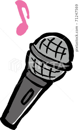 Hand drawn pop gray microphone illustration 71247569