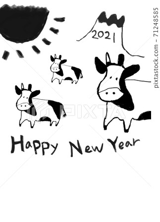 插圖素材:2021年新年賀卡黑色 插圖素材:2021年新年賀卡黑色 71248585