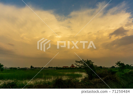 White clouds with blue sky in the fields White clouds with blue sky in the fields 71250484