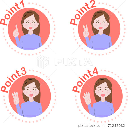 Women point icon Women point icon 71252082