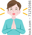 A man who rejoices with his hands together 71252086