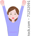 A woman who plays a banzai 71252091