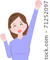 A woman doing a guts pose 71252097