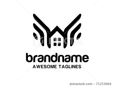 house symbol with wings logo vector illustration concept	 71253668