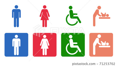 Icon Toilet men and women, physically handicapped baby seats 71253702