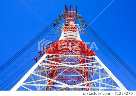 Blue sky and transmission line tower Blue sky and transmission line tower 71254270