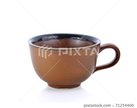 ceramic clay cup for coffee on a white background 71254400