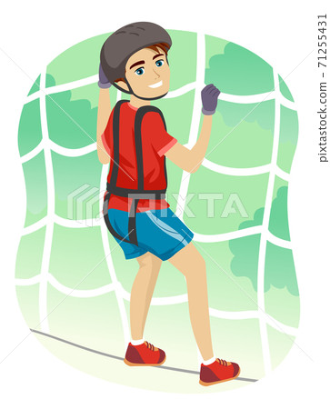 Teen Boy Net Traverse Illustration Teen Boy Net Traverse Illustration 71255431