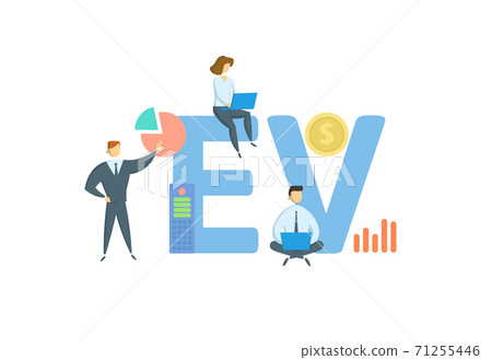 EV, Enterprise Value. Concept with keyword, people and icons. Flat vector illustration. Isolated on white. EV, Enterprise Value. Concept with keyword, people and icons. Flat vector illustration. Isolated on white. 71255446