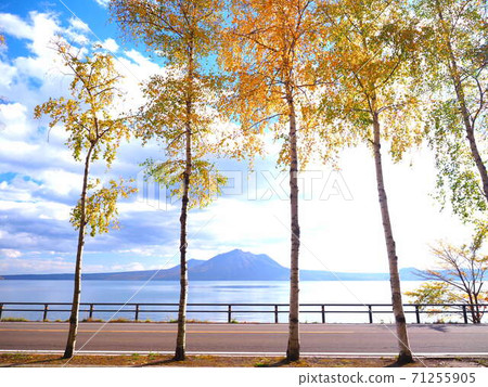 Autumn scenery of Lake Shikotsu, Hokkaido 71255905