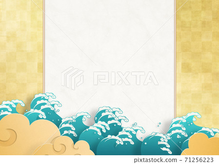Japanese style background material, big wave Japanese style background material, big wave 71256223