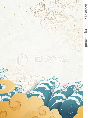 Japanese style background material, big wave Japanese style background material, big wave 71256226