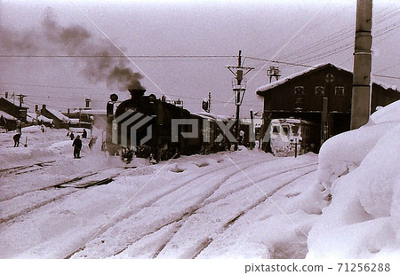 1945年蒸汽機車9600降雪工作俱知安站函館本線北海道 71256288