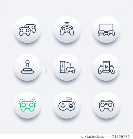 gamepads icons set in line style 71256785