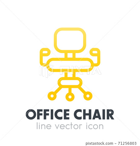 office chair icon in linear style over white 71256803