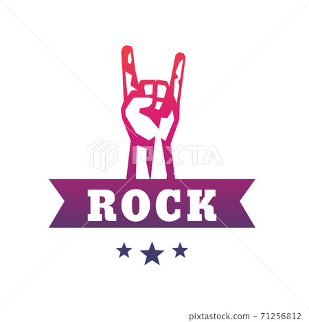 rock vector symbol, sign with rock-concert gesture rock vector symbol, sign with rock-concert gesture 71256812